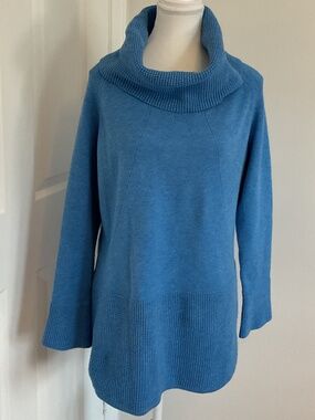 ✨Elena Wang Blue Cowl Neck Sweater - size L